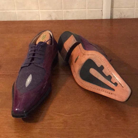 studio Belvedere Other - Genuine Stingray and Eel Purple Men Dress shoes